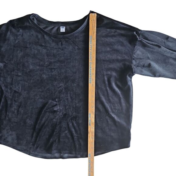 Old Navy Plush Velour Pullover XXL Black Cozy Minimalist Loungewear Holiday Gift - Picture 5 of 10